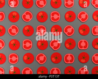 Rote Tomaten grauer Hintergrund Stockfoto