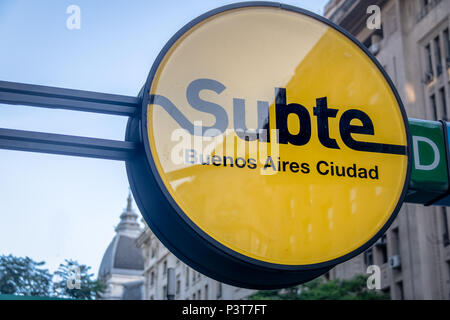 U-Bahn (Subte) in Buenos Aires - Buenos Aires, Argentinien Stockfoto