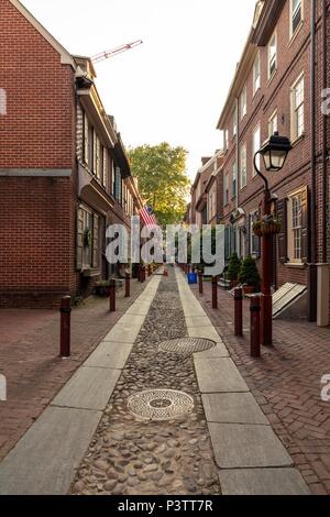 Häuser in Elfreth's Alley, Philadelphia, USA Stockfoto