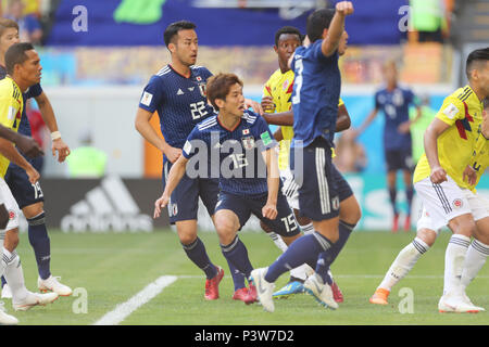 Yuya Osako (JPN), 19. Juni 2018 - Fußball: FIFA WM 2018 Russland Gruppe H Übereinstimmung zwischen Kolumbien - Japan in der Steiermark Arena, in Knittelfeld, Russland. (Foto durch Yohei Osada/LBA SPORT) Stockfoto