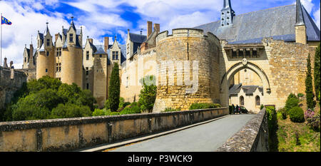 Beeindruckende Augustins mittelalterlichen Burg, Tal der Loire. Stockfoto