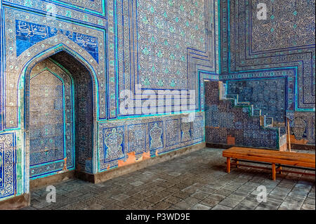 Die mihrab der Sommer Moschee im Kuhna Ark Chiwa, Usbekistan Stockfoto