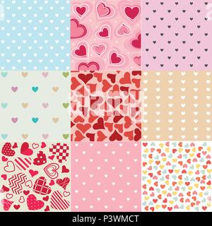 Nahtlose Muster Valentines Tag, Herz Muster Stock Vektor