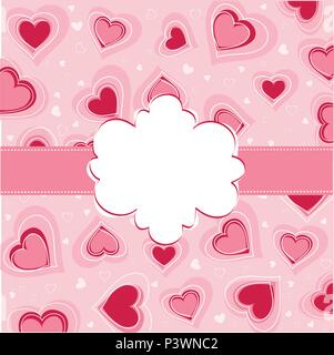 Valentinstag Karte, Herz Postkarte Stock Vektor