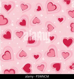 Symbole, die Herzen zum Valentinstag, Tapeten Stock Vektor