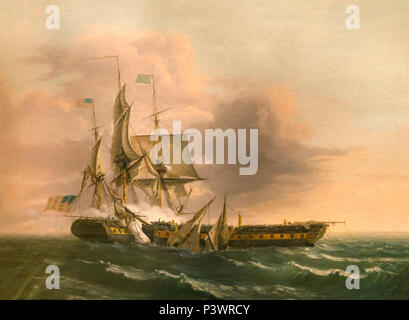 Engagement zwischen der Verfassung und die Guerriere, Thomas Birke, 1813, Museum der Bildenden Künste, Boston, Mass, USA, Nordamerika Stockfoto