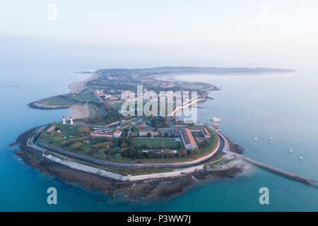 Frankreich, Charente Maritime, Ile d'Aix, Pointe Sainte Catherine, Fort de la Rade (Luftbild) // Frankreich, Charente-Maritime (17), Île d'Aix, Pointe Sain Stockfoto