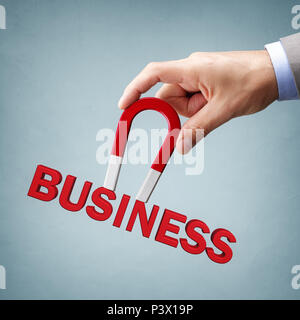 Magnet für neue Business Clients und Kunden Konzept für Marketing Strategie Stockfoto