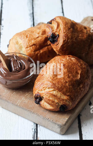 Schoko-croissant Stockfoto