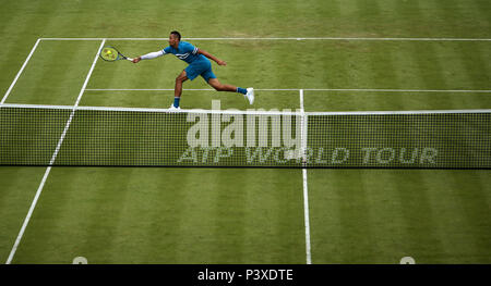 Australiens Nick Kyrgios in Tag zwei des Fever-Tree Meisterschaft im Queens Club, London. PRESS ASSOCIATION Foto. Bild Datum: Dienstag, 19. Juni 2018. Siehe PA Geschichte TENNIS Queens. Photo Credit: Steven Paston/PA-Kabel. Beschränkungen: Nur die redaktionelle Nutzung, keine kommerzielle Nutzung ohne vorherige Zustimmung. Stockfoto