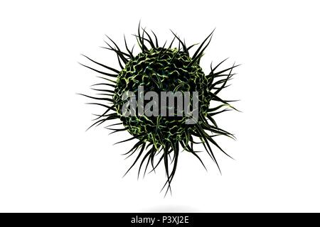 Biologische Zelle auf Read Hintergrund Mikroskop 3D-Illustration isoliert Stockfoto