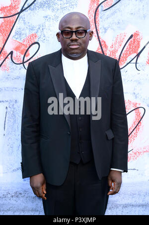 Edward Enninful Teilnahme an der Serpentine Summer Party 2018 in der Serpentine Galerien Pavillon, Kensington Gardens, London statt. Stockfoto