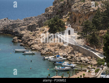 St. Paul's Bay, Lindos, Rhodes Stockfoto