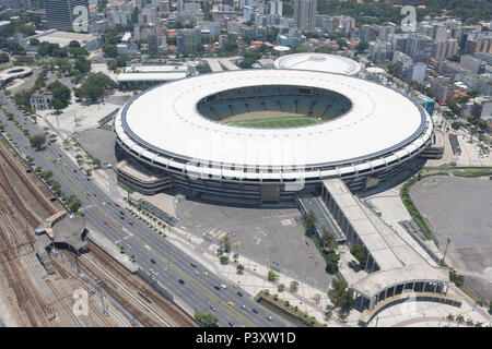 Vista aérea Do Estádio Jornalista Mário Filho, Maracana, keine Rio de Janeiro. Stockfoto