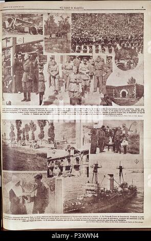 PERIODICO EL NORTE DE CASTILLA 21/8/1936: Guerra Civil - NOTICIAS DE BANDO NACIONAL. Lage: Biblioteca Municipal. Stockfoto