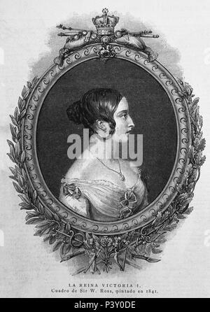 REINA VICTORIA ICH REINA DE GRAN BRETAÑA E IRLANDA Y DE LA EMPERATRIZ INDIEN - 1841. Autor: William Charles Ross (1794-1860). Lage: Biblioteca Nacional - COLECCION, MADRID, SPANIEN. Stockfoto