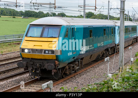 Arriva Wales Klasse 82 Zug West Coast Main Line Winwick. Stockfoto