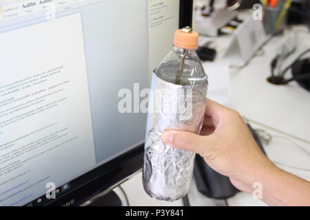 Representação tun experimento de garrafa Leyden. Stockfoto