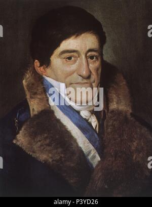 JUAN JOSE RUIZ DE APODACA Y ELIZA - VIRREY DE MEJICO-PRIMER CONDE DE VENADITO - 1834-O/L 59 x 45. Autor: Antonio Maria Esquivel (1806-1857). Lage: Museo Naval / MINISTERIO DE MARINA, MADRID, SPANIEN. Stockfoto