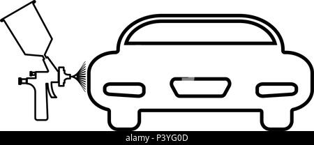 Malerei Maschinen Symbol Farbe schwarz Vektor I Stil einfach Bild Stock Vektor