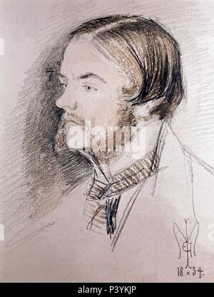 JOHN EVERETT MILLAIS (1829-1896) PINTOR BRITANICO MIEMBRO FUNDADOR DE LA HERMANDAD PRERRAFAELITA. Autor: William Holman Hunt (1827-1910). Lage: das Ashmolean Museum, Oxford, England. Stockfoto