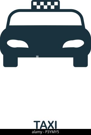 Taxi Symbol. Mobile App, Druck, Web site Symbol. Einfaches Element singen. Monochrome Taxi Symbol Abbildung. Stock Vektor