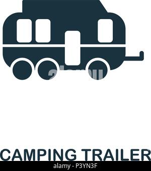 Camping trailer Symbol. Mobile App, Druck, Web site Symbol. Einfaches Element singen. Monochrome Camping trailer Symbol Abbildung. Stock Vektor