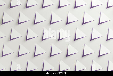 Weiß und Lila dreieckige zwei Farbe Papier Wirkung abstrakten geometrischen Hintergrund Stockfoto