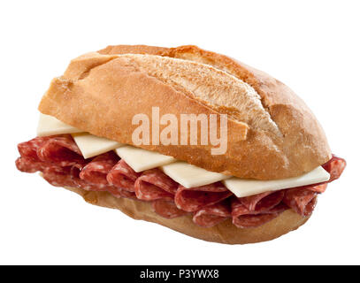 Salami und Käse Sandwich Stockfoto