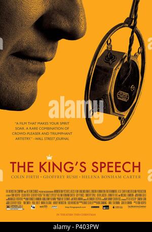 Original Film Titel: THE KING'S SPEECH. Englischer Titel: THE KING'S SPEECH. Regisseur: Tom Hooper. Jahr: 2010. Credit: SIEHE SAH FILME/Album Stockfoto