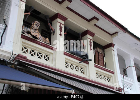 Häuser auf Veerasamy Road in Singapur. Stockfoto