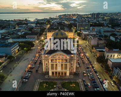 Imagem aérea do Teatro Amazonas-Drone-em Manaus/bin. Stockfoto