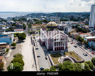 Imagem aérea do Teatro Amazonas-Drone-em Manaus/bin. Stockfoto