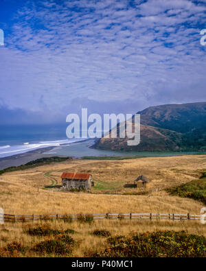 Ranch, Mattole River, King Range National Conservation Area, The Lost Coast, Humboldt Co, Kalifornien Stockfoto