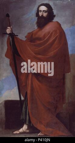 Spanish School. Saint Paul. 1637. Vitoria, Museum der Bildenden Künste Autor:: Lanfranco (1591-1652). Ort: MUSEUM DER BILDENDEN KÜNSTE, Vitoria, Álava, Spanien. Stockfoto
