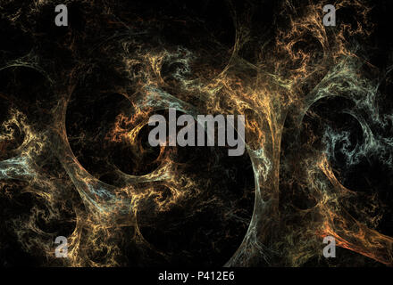 Gelb und Blau abstrakt Fractal Stockfoto