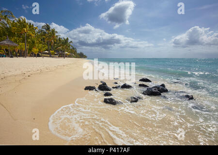 Der Strand von Le Morne Brabant, Mauritius Stockfoto