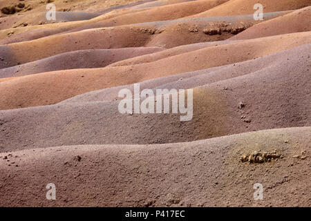 Die geologische Formation sieben farbigen Erden in den Chamarel plain genannt, Mauritius Stockfoto