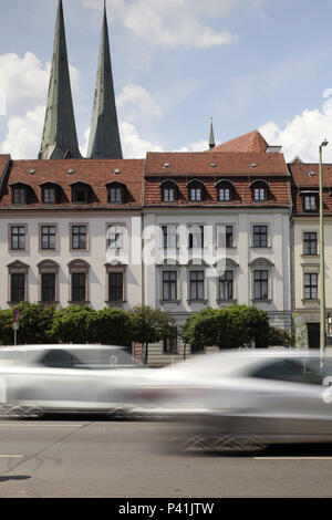 Berlin, Deutschland, Hoistorische auf Muehlendamm Wohngebaeude im Nikolaiviertel in Berlin-Mitte Stockfoto