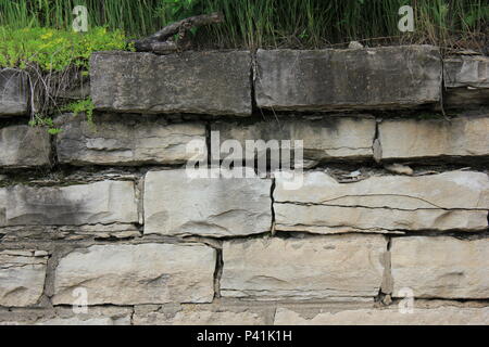 I&M-Kanal im Alter von Vintage railroad bridge Infrastruktur am historischen Lemont, Illinois. Stockfoto