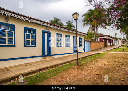 Pirinópolis-GO Rua Rua Aurora arquitetura Casas cidade Histórica Pirinópolis Goiás Centro Oeste Brasil Stockfoto