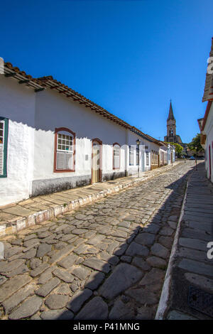 Goiás Velho - Igreja Igreja do Rosário Rua de Goiás Rua Cidade de Pedras Histórica Goiás Velho Centro Oeste Brasil Stockfoto