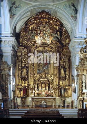 RETABLO MAYOR DE LA IGLESIA DEL CONVENTO DE LAS TRINITARIAS DESCALZAS DE MADRID - SIGLO XVII. Lage: Convento de Las Trinitarias, MADRID, SPANIEN. Stockfoto