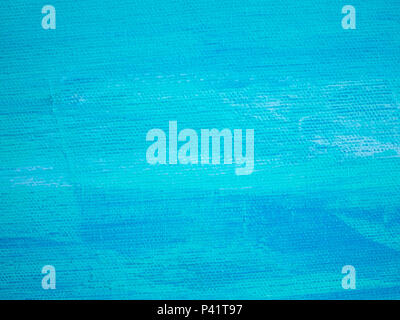 Blaue Farbe bemalten Textur, Hand malen Acryl auf Leinwand Hintergrund Stockfoto