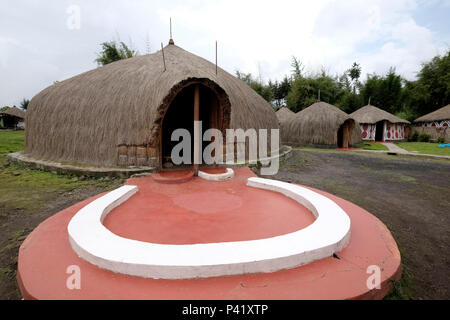 Ruanda, Ruhengeri, Musanze, iby "Iwacu Cultural Village Stockfoto