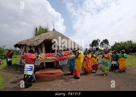 Ruanda, Ruhengeri, Musanze, iby "Iwacu Cultural Village Stockfoto