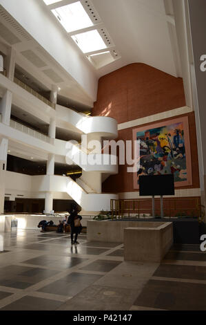 Innenraum der British Library, Euston Road, London Stockfoto