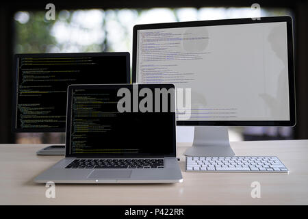 Programmierer arbeiten Entwicklung Programmierung Technologien Web Design Online Technologie Stockfoto