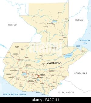 Republik Guatemala Vektor road map Stock Vektor