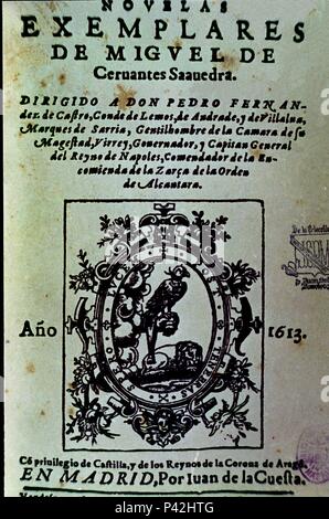 NOVELAS EJEMPLARES 1613. Autor: Miguel de Cervantes Saavedra (1547-1616). Lage: Biblioteca Nacional - COLECCION, MADRID, SPANIEN. Stockfoto